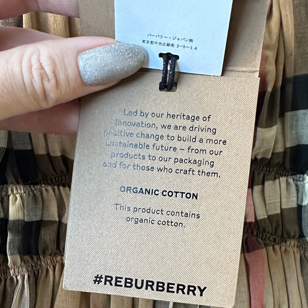 🆕 Burberry Delilah Women’s Toupe Brown Check Dress 6 US - Picture 4 of 9